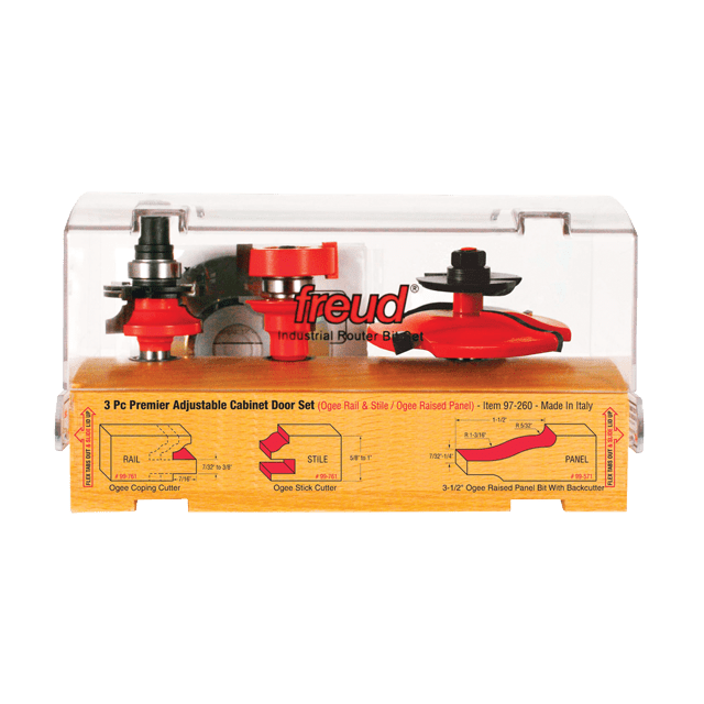 3 Piece Premier Adjustable Cabinet Bit Set