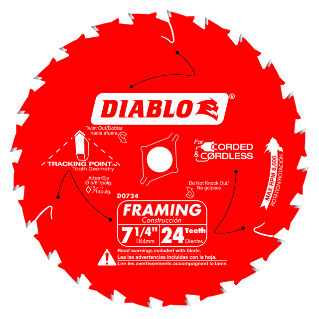 7-1/4 in. x 24-Tooth Framing Saw Blade (3-Pack)