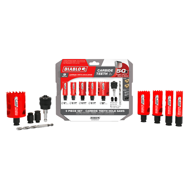 9 pc Carbide General Purpose Hole Saw Set