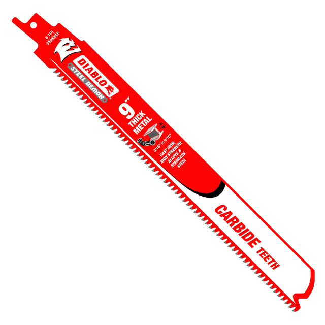 9 in. Steel Demon Carbide Recip Blades for Thick Metal (3/16 in. - 9/16 in.) Cutting