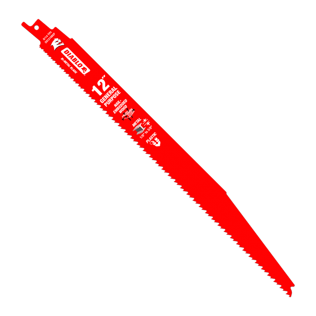 12 in. Bi-Metal Recip Blade for Nail-Embedded Wood, Metal, and Plastic